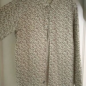 Denim & Flower Cream and Brown Floral Men's Shirt L